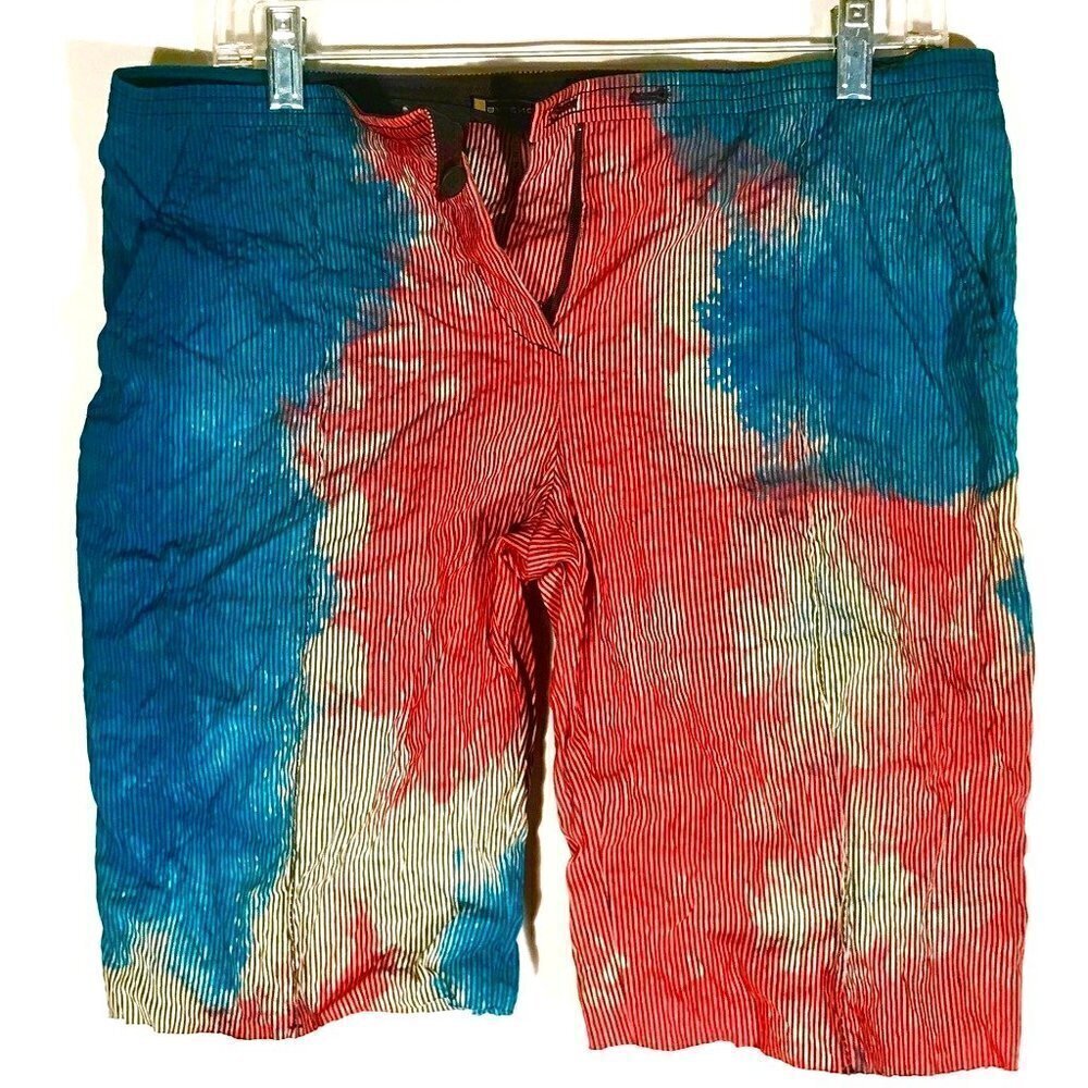 Balenciaga Paris Shorts Tie Dye Size 10 Blue Red